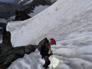 traverso nel canalino di accesso alla parte superiore della gita