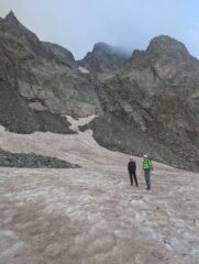 In centro la parte bassa del Canalino Saint Robert