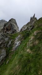 Traverso dal colletto Tailly verso il canalino di discesa lato laghi Tailly