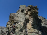 Il diedro da cui ci si cala dopo la 2° cimetta della cresta