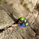 Nina in uscita sulla fessura del 4° ed ultimo tiro.
