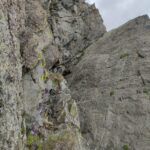La cengia obliqua che porta sullo spigolo del terzo torrione