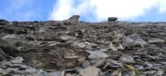 I due roccioni da seguire per raggiungere la cresta 