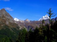 Dent d'Herens e Cervino con al centro Cime Bianche e Gran Sometta.