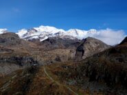 Dal M.te Cavallo le cime del Rosa tra la Roccia Nera ed il Lyskamm Est.