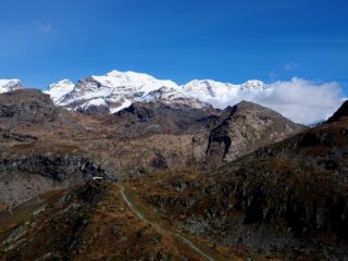 Dal M.te Cavallo le cime del Rosa tra la Roccia Nera ed il Lyskamm Est.