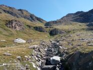 il ripido versante verso i piani di Feluma (col sole al ritorno)