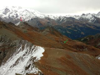 Rosso: Monte Croce o Brun; verde: rifugio Grand Tournalin