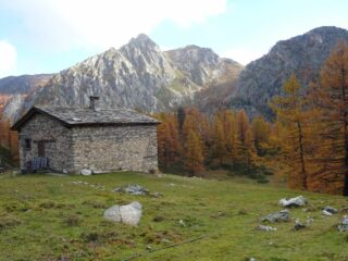 Grange Chiacarloso con dietro la rocca dell'Aquila