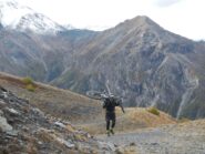 parte alta della salita e sterrato con pendenza sostenuta