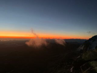 Alba dalla ferrata appena prima del Passo delle Sagnette