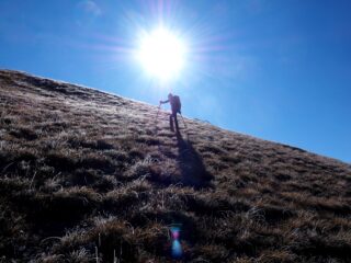 Verso la base del pendio finale.
