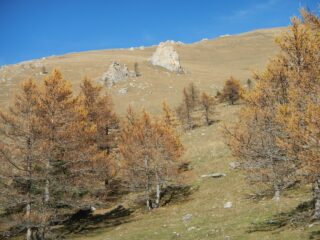 pendii con piccoli gendarmi calcarei