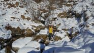 Il guado nel valloncello dopo l'Alpe Mecio, verso il Pian di bensi