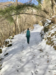 Il sentiero impreziosito dalla spruzzata di neve della scorsa settimana