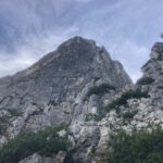 Parete est del Baffelan, la Soldà è sul pilastro a sinistra 