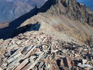 la cresta vista dalla cima