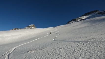 Prima discesa da poco sopra il colle