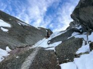 L5: sul secondo tiro del diedro, visibile fin da Chamonix
