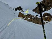 percorso pendio finale per salire in cresta