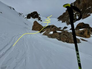 percorso pendio finale per salire in cresta