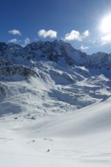 Discesa sulla cabane, di fronte agli Agneaux