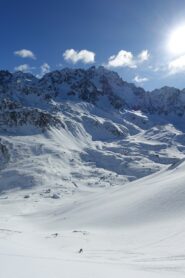 Discesa sulla cabane, di fronte agli Agneaux