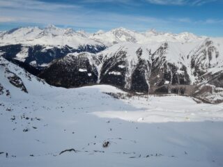 Versante percorso in salita visto dall'alto