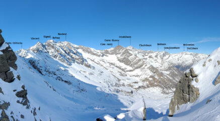 Dal colle vista sul Rosa