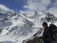 Panorama sulla diga del lago Morasco, sul Passo di Nefelgiù, su Riale.
