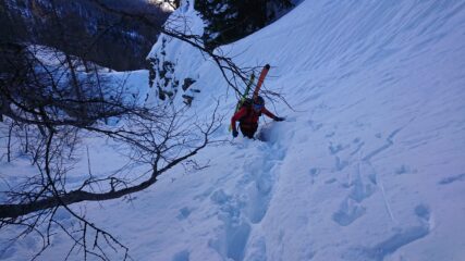 Nel secondo canale tanta neve