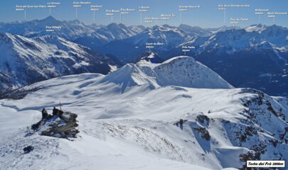 La cresta finale vista dalla cima.