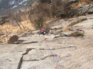 Dalla sosta S1 il tiro L1
