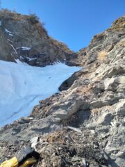 Il tratto disarrampicato tra cascata e 1° salto