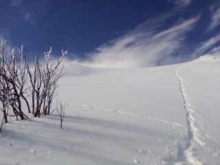 Bella discesa sul pendio sommitale