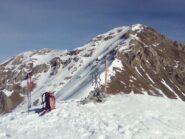 Dal Pianard: a sx il versante ovest di salita, a dx la cresta classica in discesa 