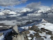 Dalla vetta verso il Moncenisio con le nuvole che stanno per coprire Susa