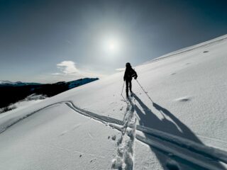 la neve come si presentava a 100 metri di dislivello dalla vetta
