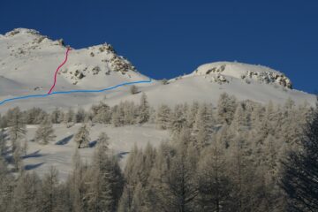 in blu la traccia che abbiamo seguito noi, in rosso quella che ho visto percorrere le settimane scorse