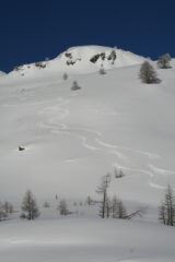 le tracce della nostra prima discesa risalendo