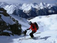 Sulla forcella che dà sul canaletto nel vallon Remy