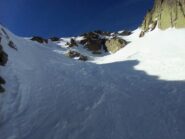 La breve parte ripida fatta con la picca