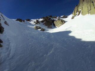 La breve parte ripida fatta con la picca