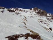 Il facile traverso oltre la rampa per accedere ai pendii superiori