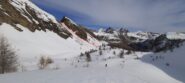 Salendo nel vallon de Rofre con vista sulla discesa finale dal Collet du Serpent