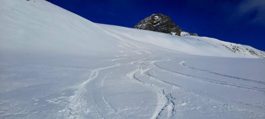 Bella neve anche sul sud del Roir Alp