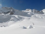 Ampi pendii verso la Punta Clogstafel