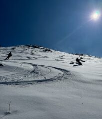 Pendio di discesa dalla Pta, la parte più bella della gita (se in condizioni).