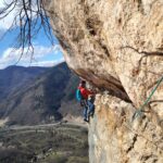 Sul traverso di L4, passo più caratteristico della via