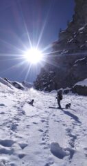 Nel canalone di discesa